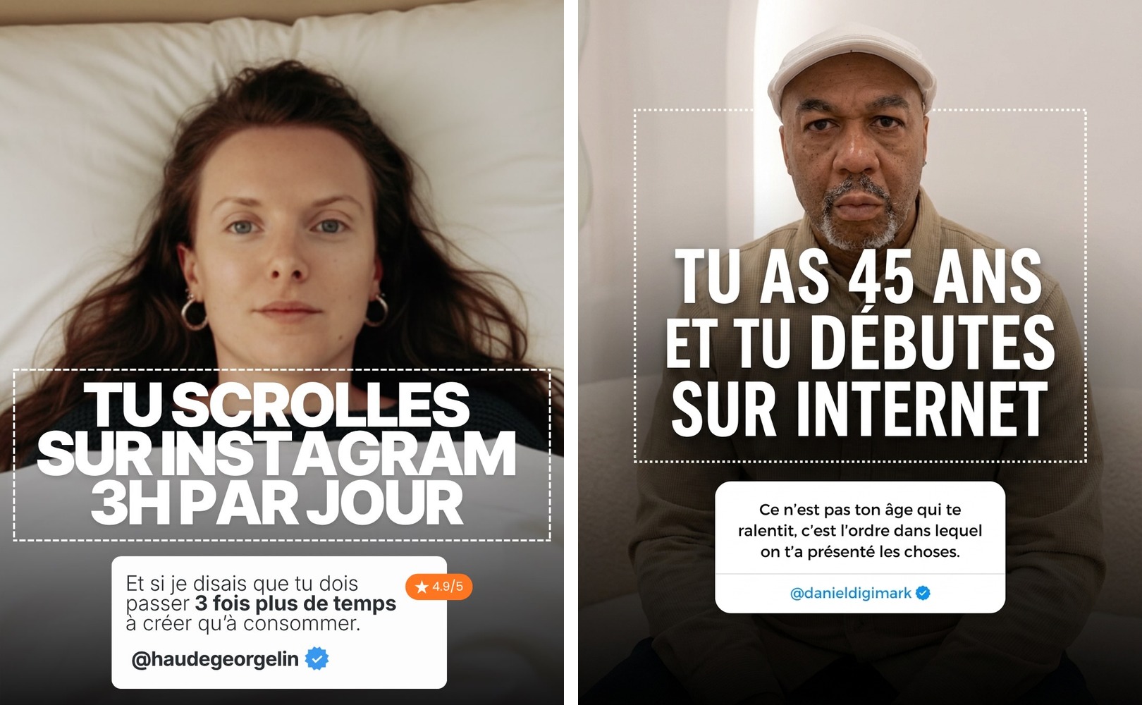 Post original admiré — marketing digital, débuter après 40 ans