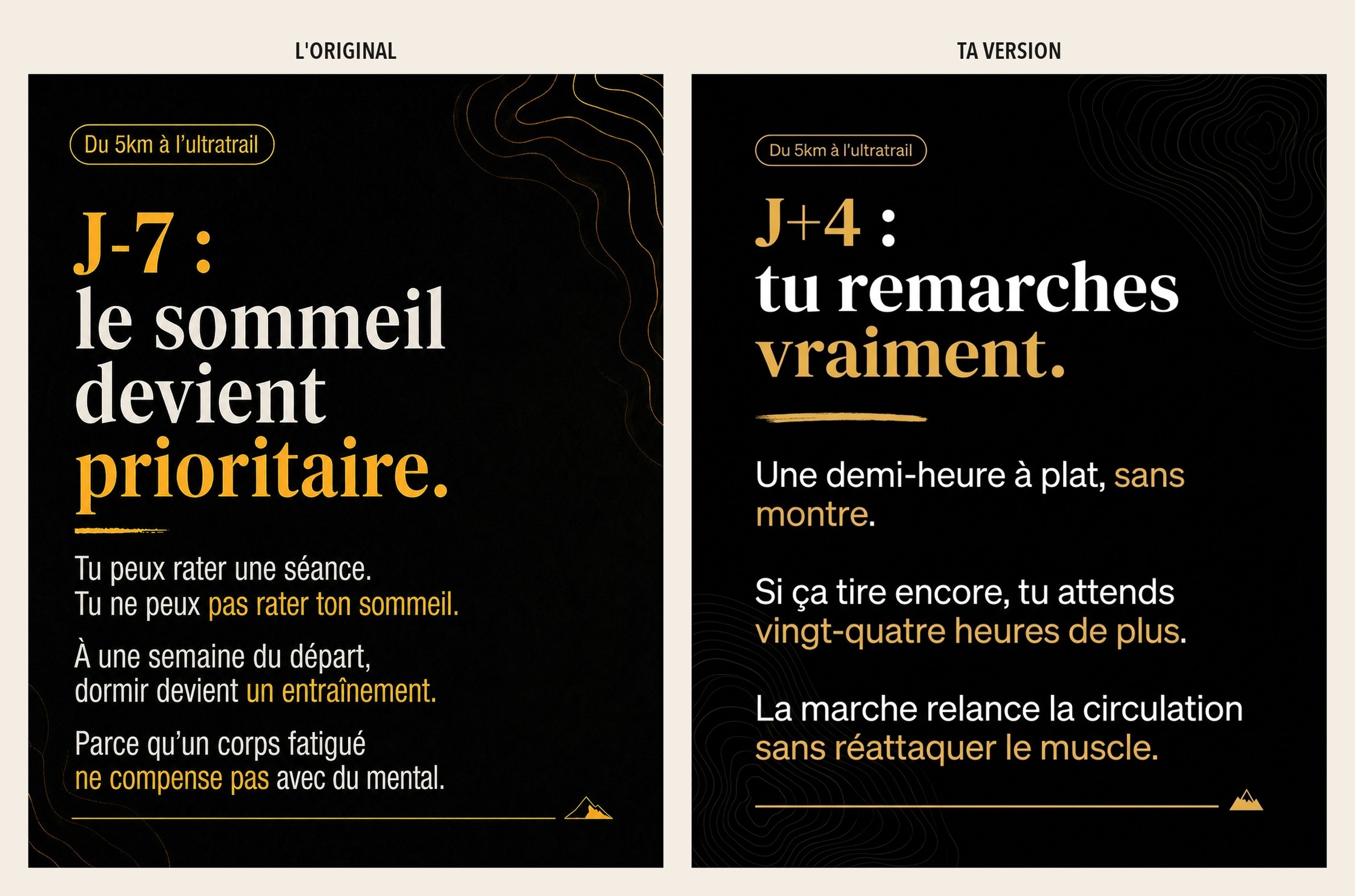 Slide 4 — Ultra trail, la récupération
