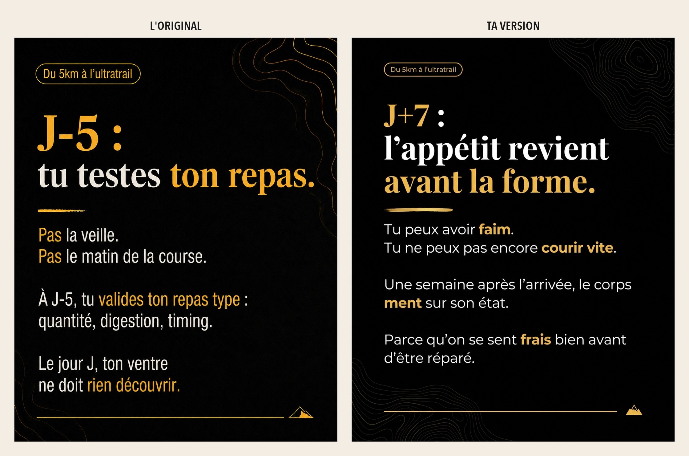 Slide 5 — Ultra trail, la récupération