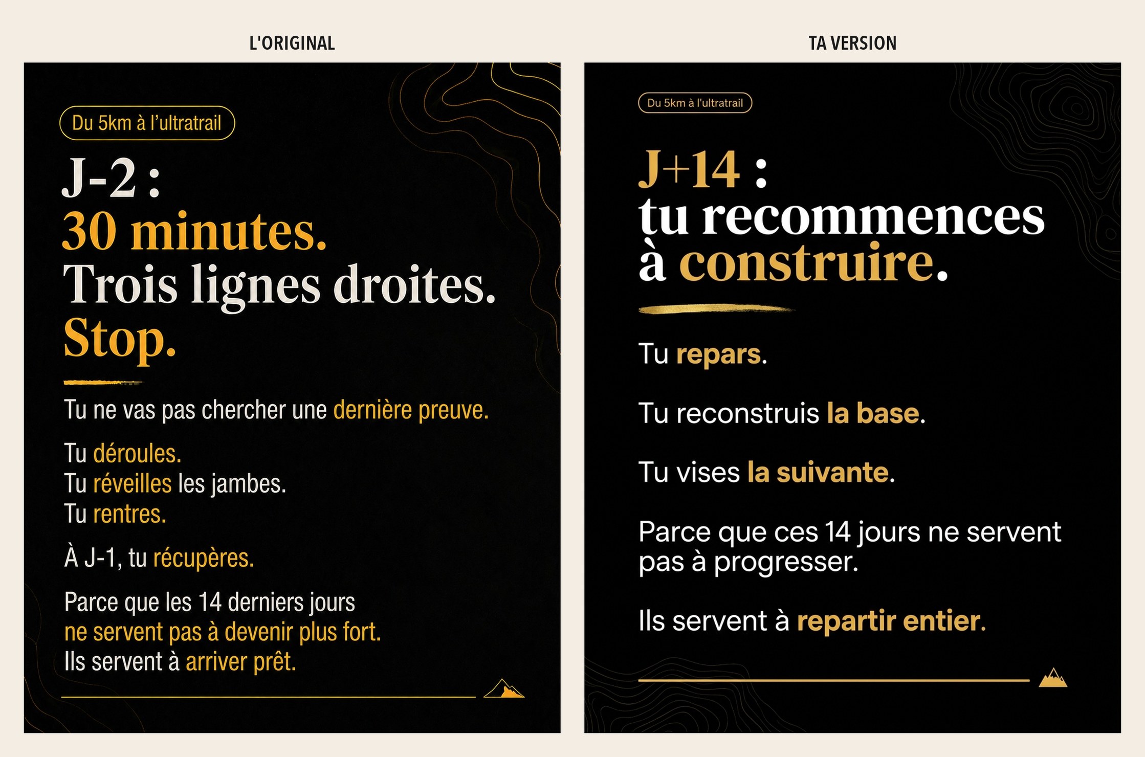 Slide 7 — Ultra trail, la récupération