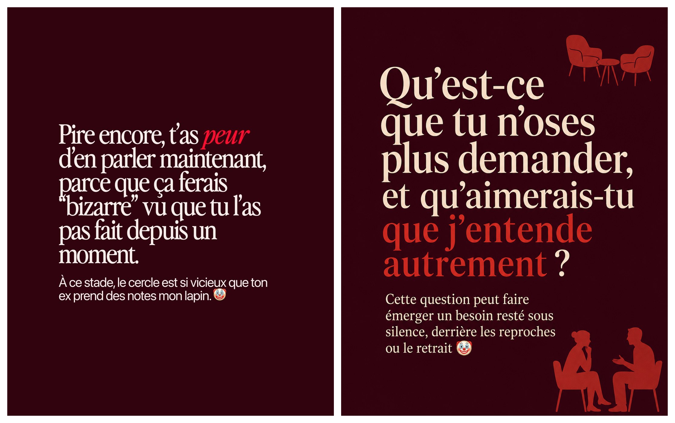 Slide 3 — Thérapie de couple. Ici les 10 questions à poser à son sa partenaire pour remettre du lien