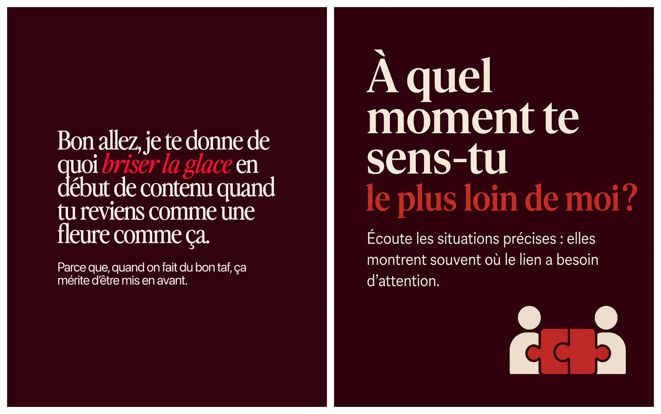 Slide 4 — Thérapie de couple. Ici les 10 questions à poser à son sa partenaire pour remettre du lien