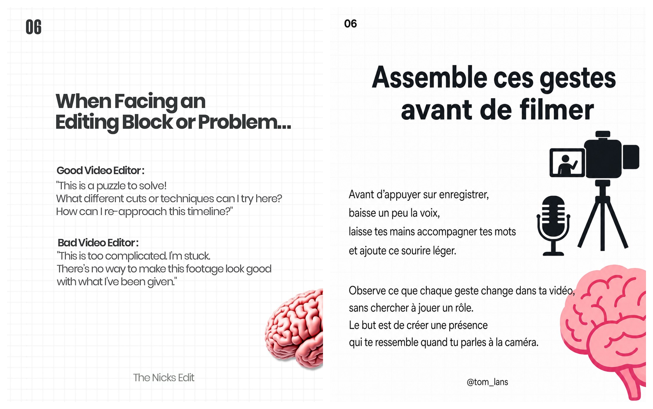 Slide 6 — la prise de parole face caméra