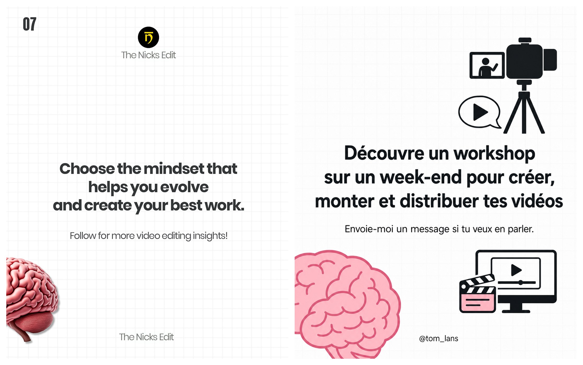 Slide 7 — la prise de parole face caméra