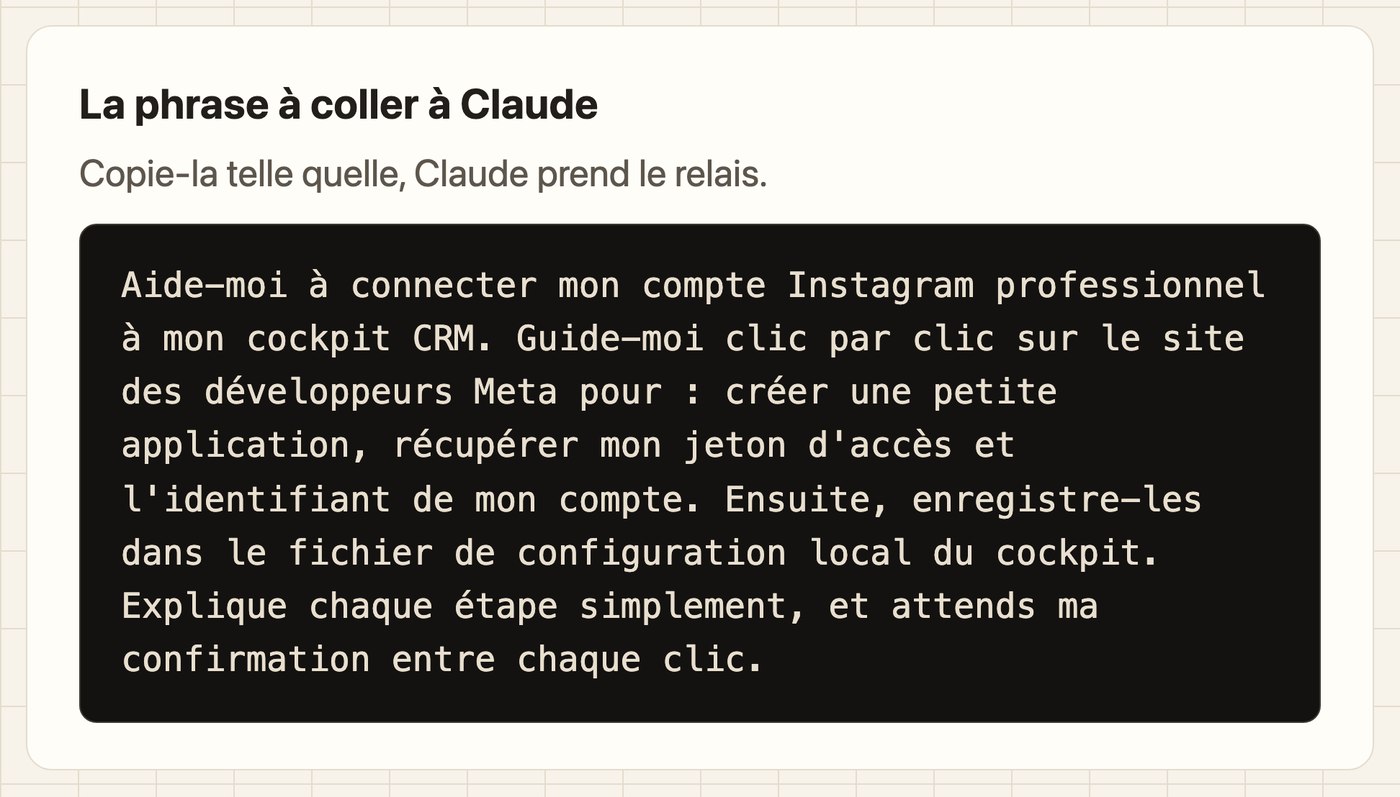 La phrase à coller telle quelle : ton agence prend le relais et te guide clic par clic sur le site des développeurs Meta, en attendant ta confirmation entre chaque écran