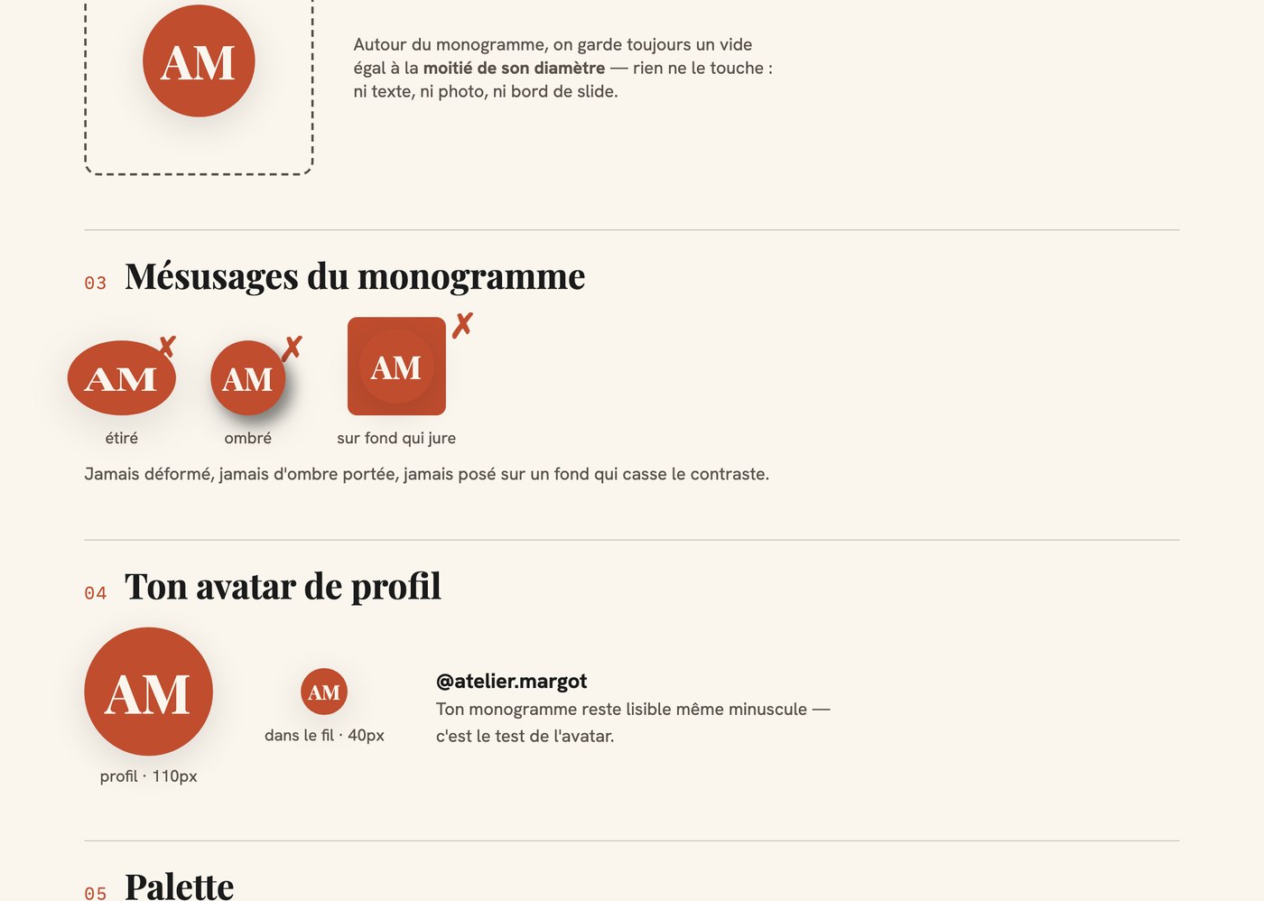 Page 2 : les mésusages du monogramme et l'avatar de profil