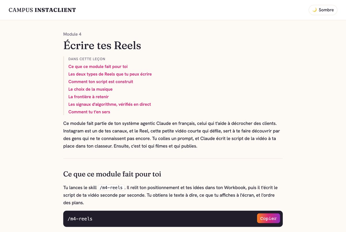 La vraie leçon du module 4 : écrire tes Reels