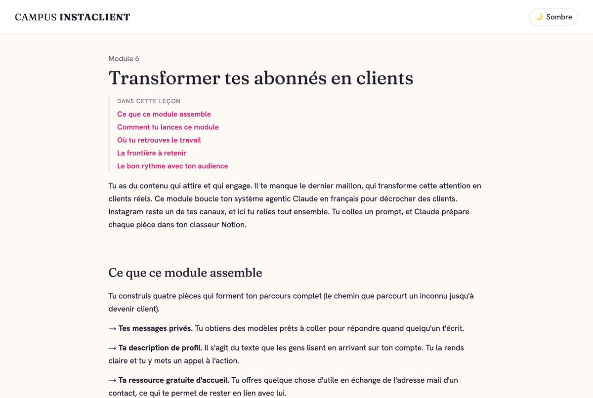 La vraie leçon du module 6 : transformer tes abonnés en clients