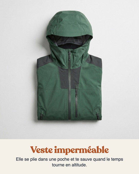 Carrousel gear trail rejoué par le moteur : la veste imperméable