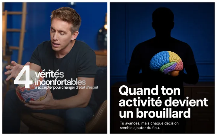 L'original admiré à gauche, sa reproduction à droite, sur le sujet « Brouillard et solitude entrepreneurial »