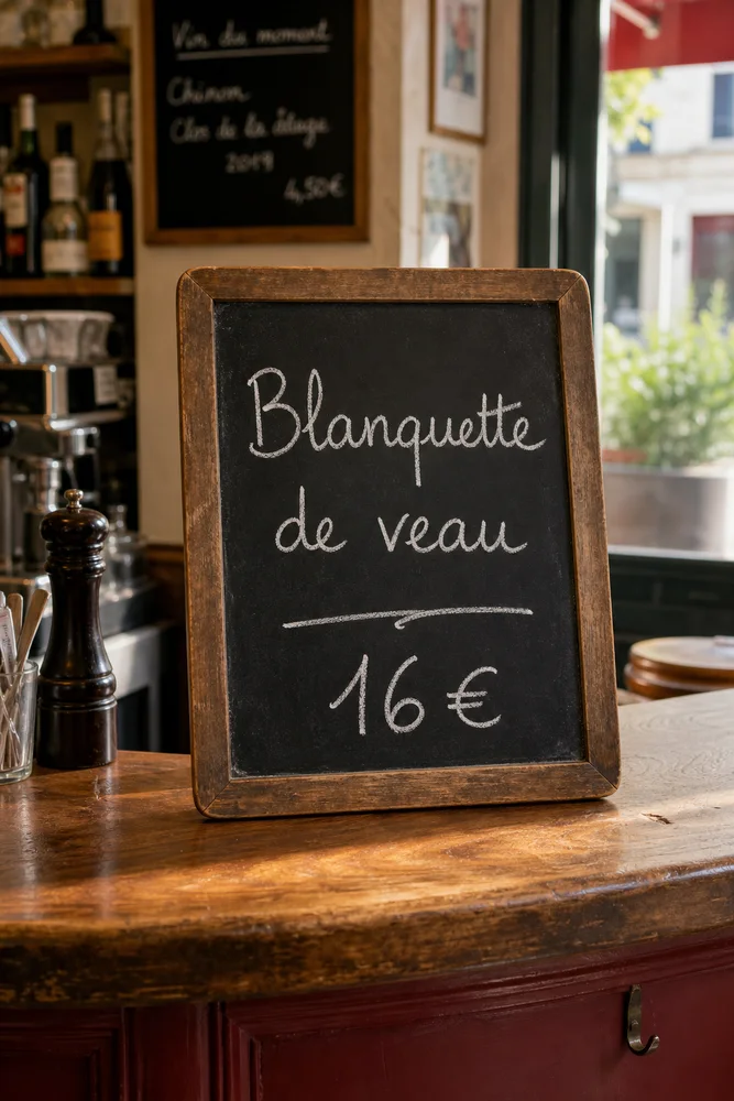 Restauratrice : L'ardoise du plat du jour, l'image de départ