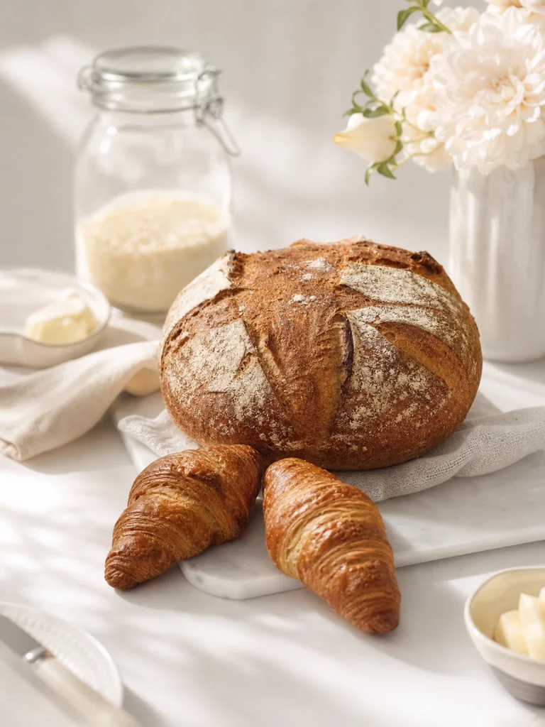 Ta miche et tes croissants photographiés dans cette ambiance